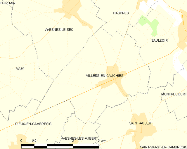 Poziția localității Villers-en-Cauchies