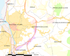 Mapa obce Saint-Martin-Boulogne