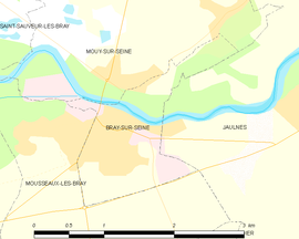 Mapa obce Bray-sur-Seine
