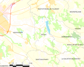 Poziția localității Léojac