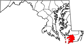 Map of Maryland highlighting Somerset County.svg