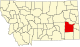 Custer County'yi vurgulayan eyalet haritası
