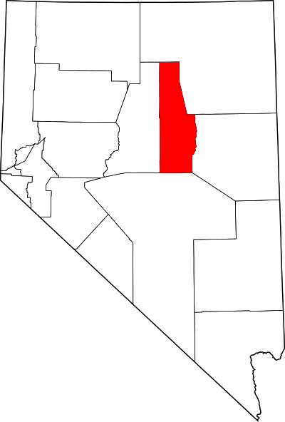 Locatie van Eureka County in Nevada