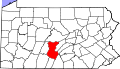 Map of Pennsylvania highlighting Huntingdon County.svg