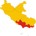 Collocatio finium Provinciae Latinensis in Regione Latio.