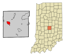 Marion County Indiana Incorporated and Unincorporated areas Speedway Highlighted.svg