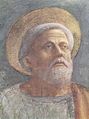 Deutsch: Szenen aus dem Leben Petri, Szene: Petrus in Kathedra, Detail: Kopf des Petrus von Masaccio, 1425-1428