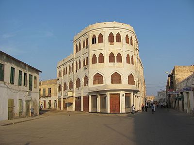 The "Hotel Torino" (built in 1938 with the original name "Palazzo Rama"), an example of Venetian-influenced architecture in the old section of the city