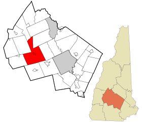 Merrimack County New Hampshire incorporated and unincorporated areas Warner highlighted.svg