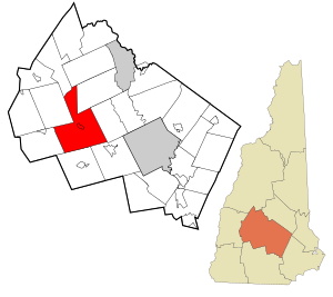 Merrimack County New Hampshire incorporated and unincorporated areas Warner highlighted.svg