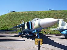 Un MiG-23 ucraino in mostra al museo della grande guerra patriottica di Kiev