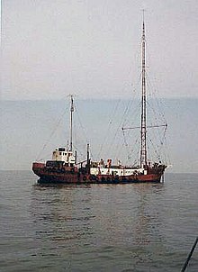 The MV Mi Amigo, c. 1974, which was the home of Radio Caroline South from 1964 to 1968 Mi Amigo kleine.jpg