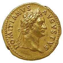 Face d'une monnaie en or comportant un buste de personnage