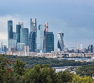 Utsikt över Moskva City från Sparrow Hills