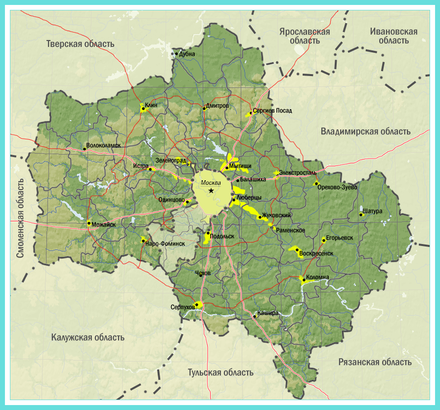 Сколько проживает в московской области. Карта Московской области с прилегающей территорией. Карта Московская географическая Московская область. Территория Московской области на карте. Московская область на карте России границы.