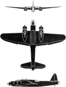 3-view silhouette of the Nakajima Ki-49.