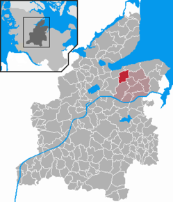 Poziția Neudorf-Bornstein pe harta districtului Rendsburg-Eckernförde