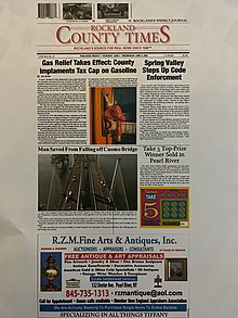 A recent front page from The Rockland County Times was seen on more than 100 newsstands and locations throughout Rockland County. New FP Pic RCT.jpg