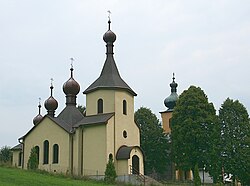 Nižný Mirošov - te cerkwie to ostatnie obiekty, jakie fotografujemy tego dnia (20 minut czekania, aż słońce wyjdzie zza chmury i nic). Pogoda psuje się znowu