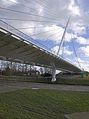 De 'Harp' bij Nieuw-Vennep, een van de drie bruggen ontworpen door Santiago Calatrava