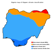 Кліматична карта Нігерії (за Кеппеном)