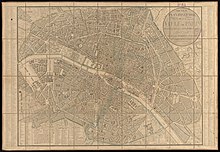 1837 (Maire & Andriveau-Goujon, Nouveau plan itinéraire de la ville de Paris divisé en 12 arr. avec tous les edifiees publics)