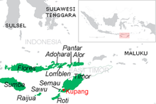 Les îles de la province des petites îles de la Sonde orientales : Sumba est à gauche