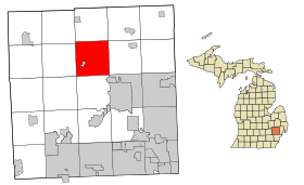 Oakland County Michigan Incorporated and Unincorporated areas Independence Charter Township highlighted.svg