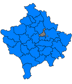 Vendndodhja e komunës së Obiliqit në Kosovë