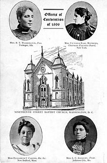 Officers of Convention of 1896.
Historical Records of Conventions of 1895-96 of the Colored Women of America Officers of Convention of 1896.jpg