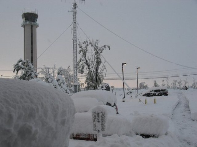 Accumulation at the Buffalo Airport and NWS office