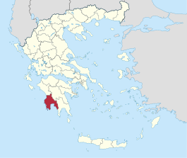 Locatie van het departement Messenië