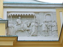 Sobieski's coronation (1676), relief, Wilanów Palace (Source: Wikimedia)