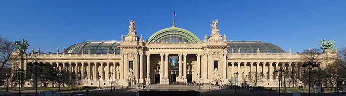 The Grand Palais (1897-1900) in Paris, built in the style of Beaux-Arts architecture PanoramiqueGrandPalais-3600.jpg