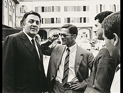 Pasolini with Federico Fellini in the late 1950s (Source: Wikimedia)