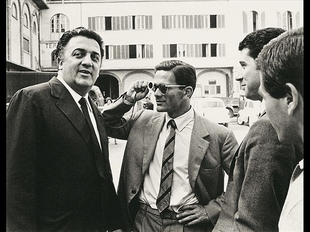 Pasolini with Federico Fellini in the late 1950s