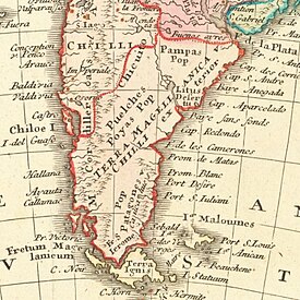 Map of 1746 showing Patagonia Patagonia in Americae Mappa generalis (1746).jpg