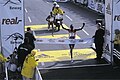 Zielsystem des Berlin-Marathon 2003 beim Marathon-Weltrekord von Paul Tergat (Kenia) in 2:04:55 Stunden