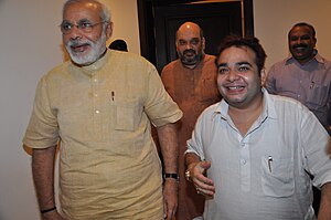 Pawan Monga is with PM Modi and Amit Shah in 2014