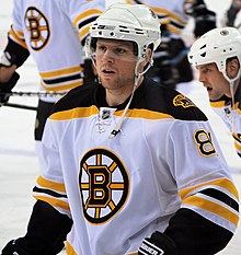 Kessel played with the Boston Bruins from 2006 to 2009. Phil Kessel and Bruins.jpg