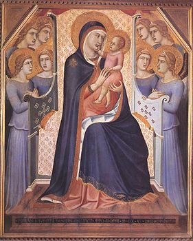 Pietro Lorenzetti, madona intronată printre opt îngeri.jpg