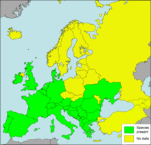 Presence of Pomatias elegans in European countries. Pomatias elegans Presence in European countries.png