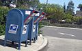 USPS "Snorkel" collection boxes for drive-through access in Los Altos, California