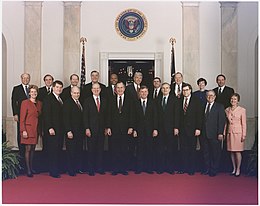 President George H. W. Bush and his cabinet in 1992 President George H. W. Bush poses with his cabinet for the 1992 Official Cabinet portrait.jpg