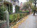 Garden railings at 29 Clifton, York. Mid C19. Grade II listed.