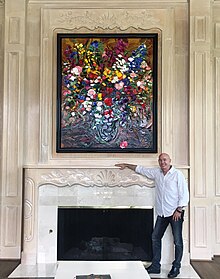 Художник-рефлексионист Джей Ди Миллер изобразил свою трехмерную картину маслом «Великое празднование» 72 x 60 дюймов.