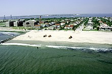 The three buildings of the hospital (far left) adjacent to the Neponsit community Rockaway Beach aerial view.jpg