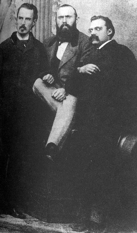 Left to right: Erwin Rohde, Karl von Gersdorff and Nietzsche, October 1871
