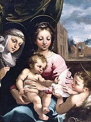 Rutilio Manetti - Madonna and Child with the Infant St John the Baptist and St Catherine of Siena - WGA13918.jpg