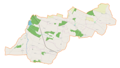 Mapa konturowa gminy Słupia, po lewej nieco na dole znajduje się punkt z opisem „Obiechów”